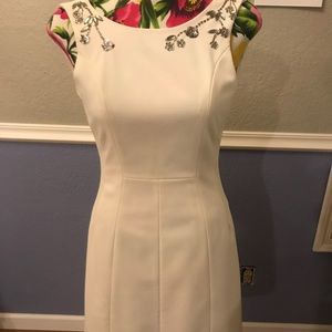 Off-White Fitted Dress with Jewels